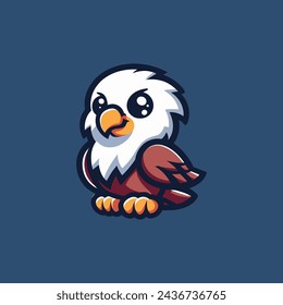 Eagle Cute Mascot Logo Illustration Chibi Kawaii is awesome logo, mascot or illustration for your product, company or bussiness