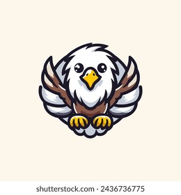 Eagle Cute Mascot Logo Illustration Chibi Kawaii is awesome logo, mascot or illustration for your product, company or bussiness