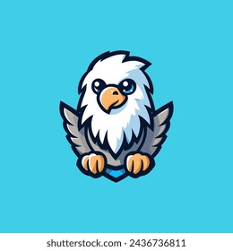 Eagle Cute Maskottchen Logo Illustration Chibi Kawaii ist fantastisches Logo, Maskottchen oder Illustration für Ihr Produkt, Unternehmen oder Geschäft