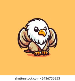 Eagle Cute Maskottchen Logo Illustration Chibi Kawaii ist fantastisches Logo, Maskottchen oder Illustration für Ihr Produkt, Unternehmen oder Geschäft