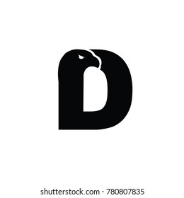 eagle D font logo flat vector template