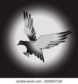 The eagle is depicted by lines