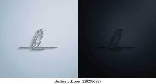 eagle, desert animal paper icon with shadow effect vector illuistration design