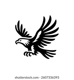 Eagle design with black color silhouette art