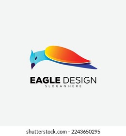 eagle design gradient colorful logo template
