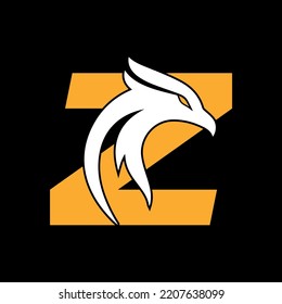 Eagle  design with letter Z logo template,