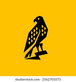 Eagle design logo with yellow background