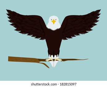 Eagle design over  blue background vector illustration 