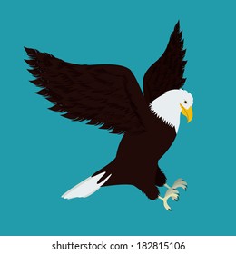 Eagle design over  green background vector illustration 