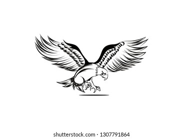 Eagle design silhouette vector. eagle icon