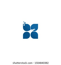 Eagle digital logo design vector template
