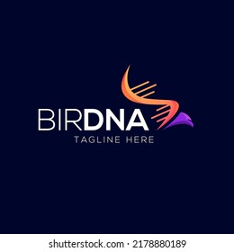 Eagle and DNA logo design template with modern style