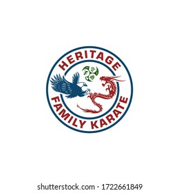 eagle dragon logo design template