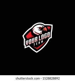 eagle e sport logo design vector