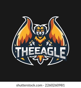 Eagle e sport logo design template