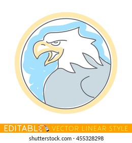 Eagle. Editable vector graphic in linear style.