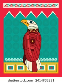 Eagle Elegance: Kalighat Art Illustration. Kalighat Art Eagle Drawing
Traditional, Indian Artwork, Eagle Symbolism Illustration.