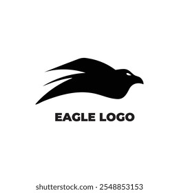 Eagle Elegant bird vector logo illustration featuring a silhouette design representing nature, freedom, and peace in a minimalist artistic form