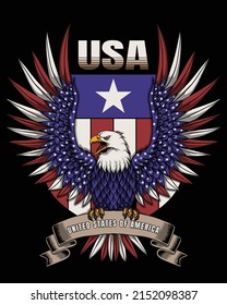 Eagle emblem america vector illustration for your company or brand