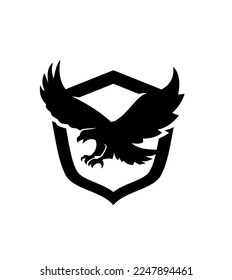 eagle emblem filled icon vector illustration
