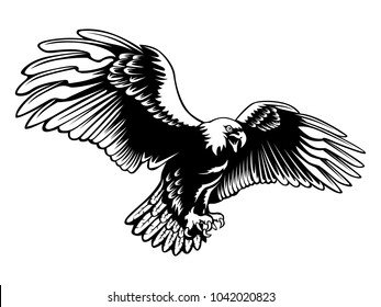 Eagle Emblem Isolated On White Illustration Stock Vector (Royalty Free ...