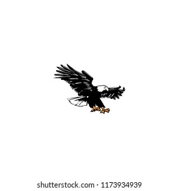 Eagle emblem isolated on white vector illustration
