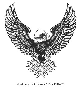 Eagle Vector Illustration Bird Eargle Isolated Stock Vector (Royalty ...