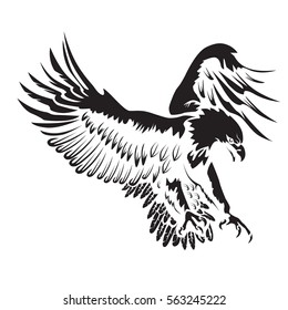 Eagle emblem isolated on white vector illustration. American symbol of  freedom.