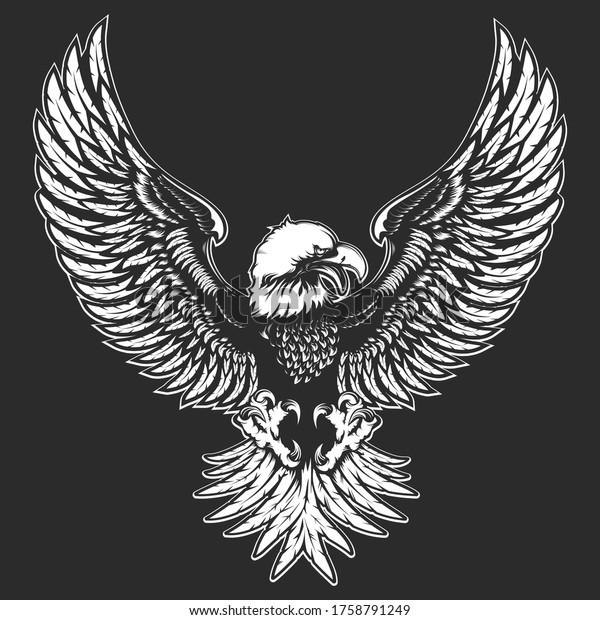 Eagle Emblem Isolated On White Vector Stock Vector (Royalty Free