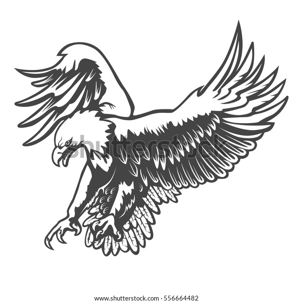 白いベクター画像イラストに鷲のエンブレム アメリカの自由の象徴 のベクター画像素材 ロイヤリティフリー