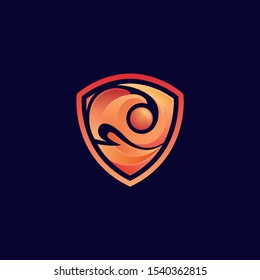 Eagle With Emblem Logo Design Vector Template