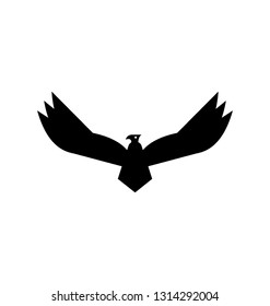 Eagle emblem solid icon design 