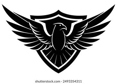 Eagle Emblem Vector Illustration: Cartoon, Clipart, and Line Art Design for Printable Graphics