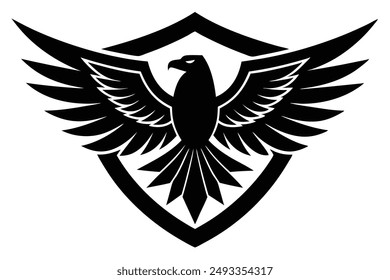 Eagle Emblem Vector Illustration: Cartoon, Clipart, and Line Art Design for Printable Graphics