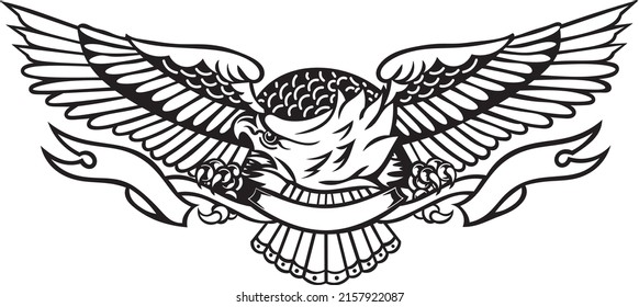 Eagle Emblem Vector Illustration, Perfect Match Icon, Sticker, Logo