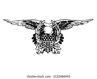 Eagle Emblem Wings Heraldic Symbol Bird Stock Vector (Royalty Free ...