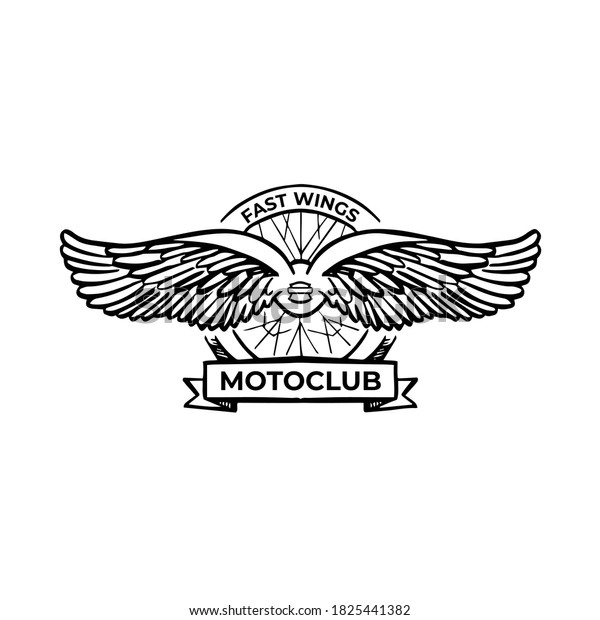 Eagle Emblem Wings Motoclub Logo Motocycle Stock Vector (Royalty Free ...