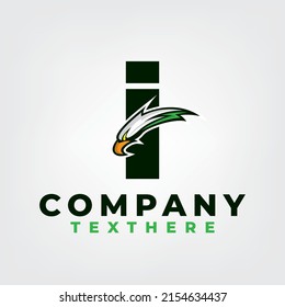 Eagle esport design with letter i logo template, eagle head mascot esport logo design