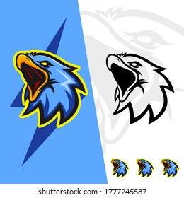 Eagle esport gaming logo design eagle head logo