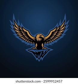 eagle esport gaming logo vector illustration