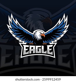 eagle esport gaming logo vector illustration