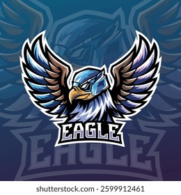 eagle esport gaming logo vector illustration