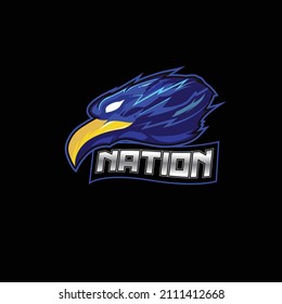 Eagle esport logo, Blue eagle vector