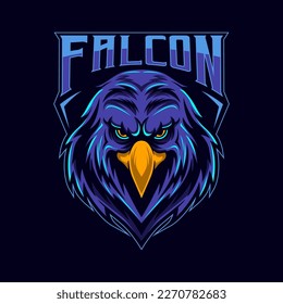 Logo del Eagle E-Sport. Plantilla de Ilustración del Vector de diseño del logotipo de la mascota del águila del halcón