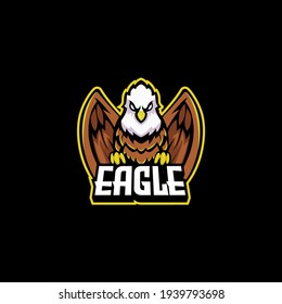 Eagle e-sport mascot logo design badge