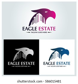 Eagle estate logo design template. Eagle city logo. Vector illustration