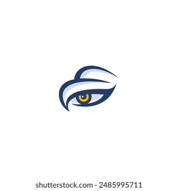 Ojo de águila, concepto de cabeza de pájaro. Diseño de logotipo de empresa.