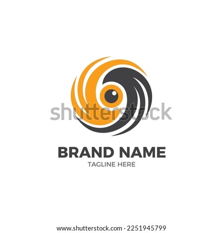 Eagle and eye logo abstract design template for photography or security company