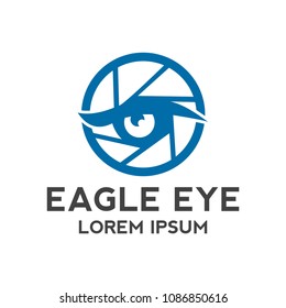 eagle eye logo with camera vector illustration
