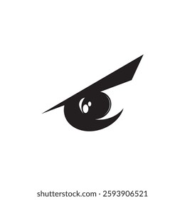 Eagle eye logo design forming eyes that are staring sharply vision